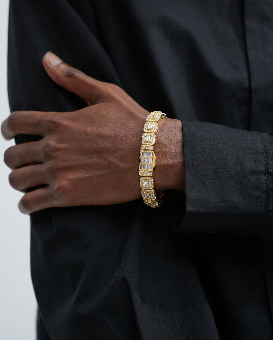 Imperial Baguette Halo Tennis Bracelet