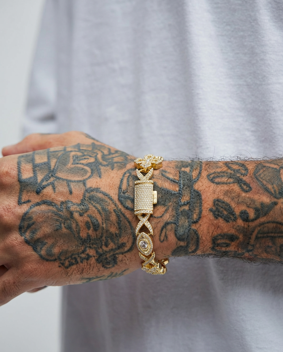 Butterfly Iced Link Bracelet