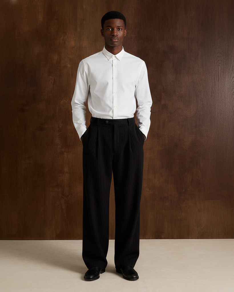 Etro Draped Striped Trousers – Loose Pleated Straight-Leg Fit