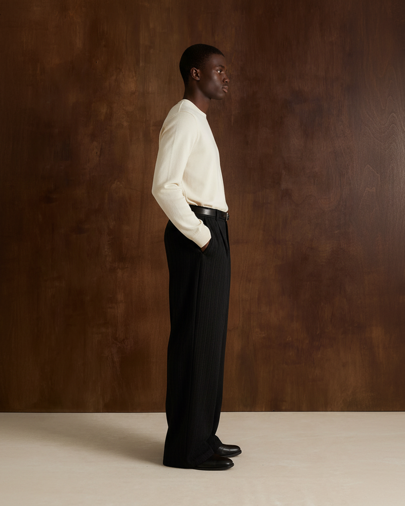 Etro Draped Striped Trousers – Loose Pleated Straight-Leg Fit