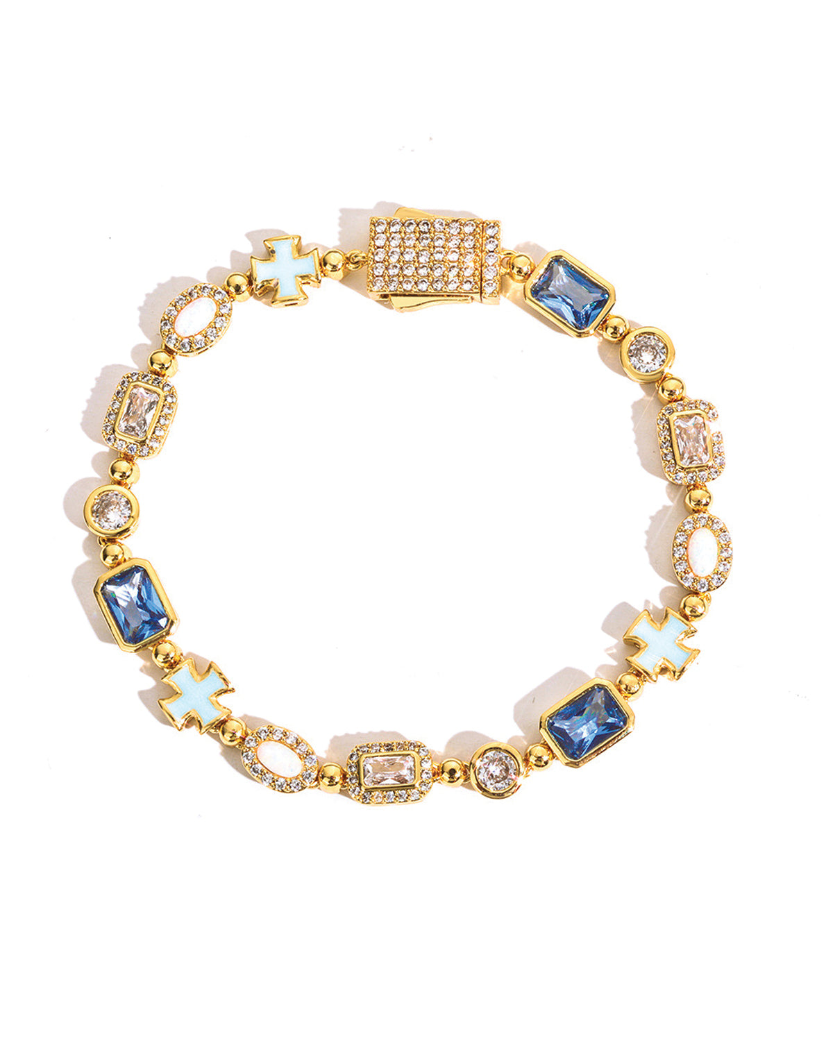 Azure Cross Gem Bracelet