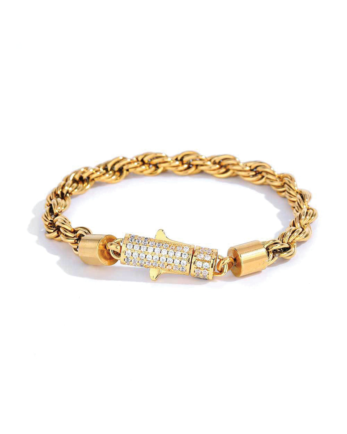 Iced Barrel Rope Bracelet