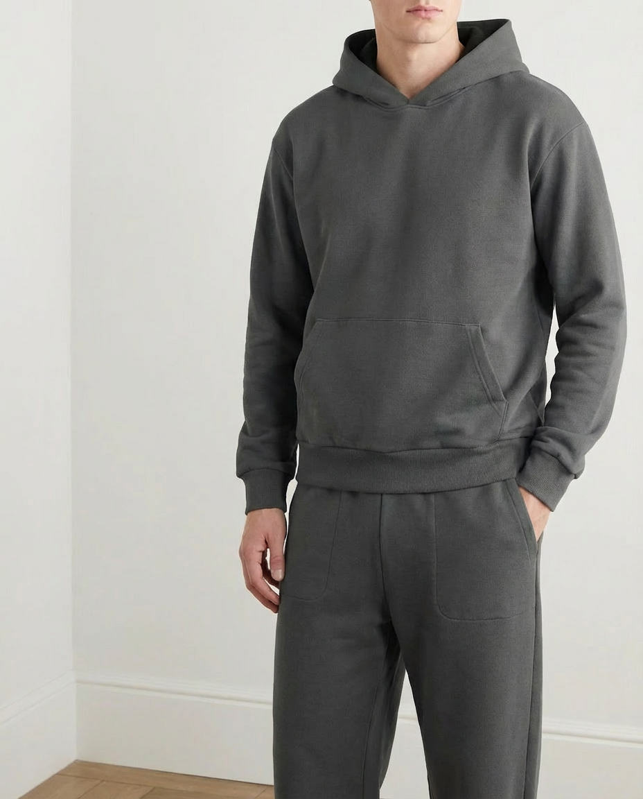 2-piece Loose Fit Hoodie and Joggers Set - Dark Grey