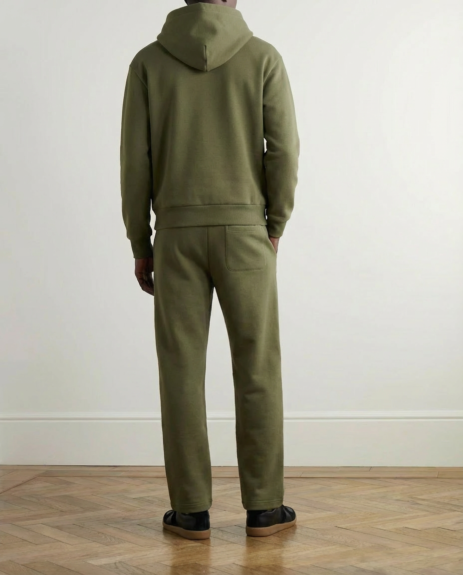 2-piece Loose Fit Hoodie and Joggers Set - Olive