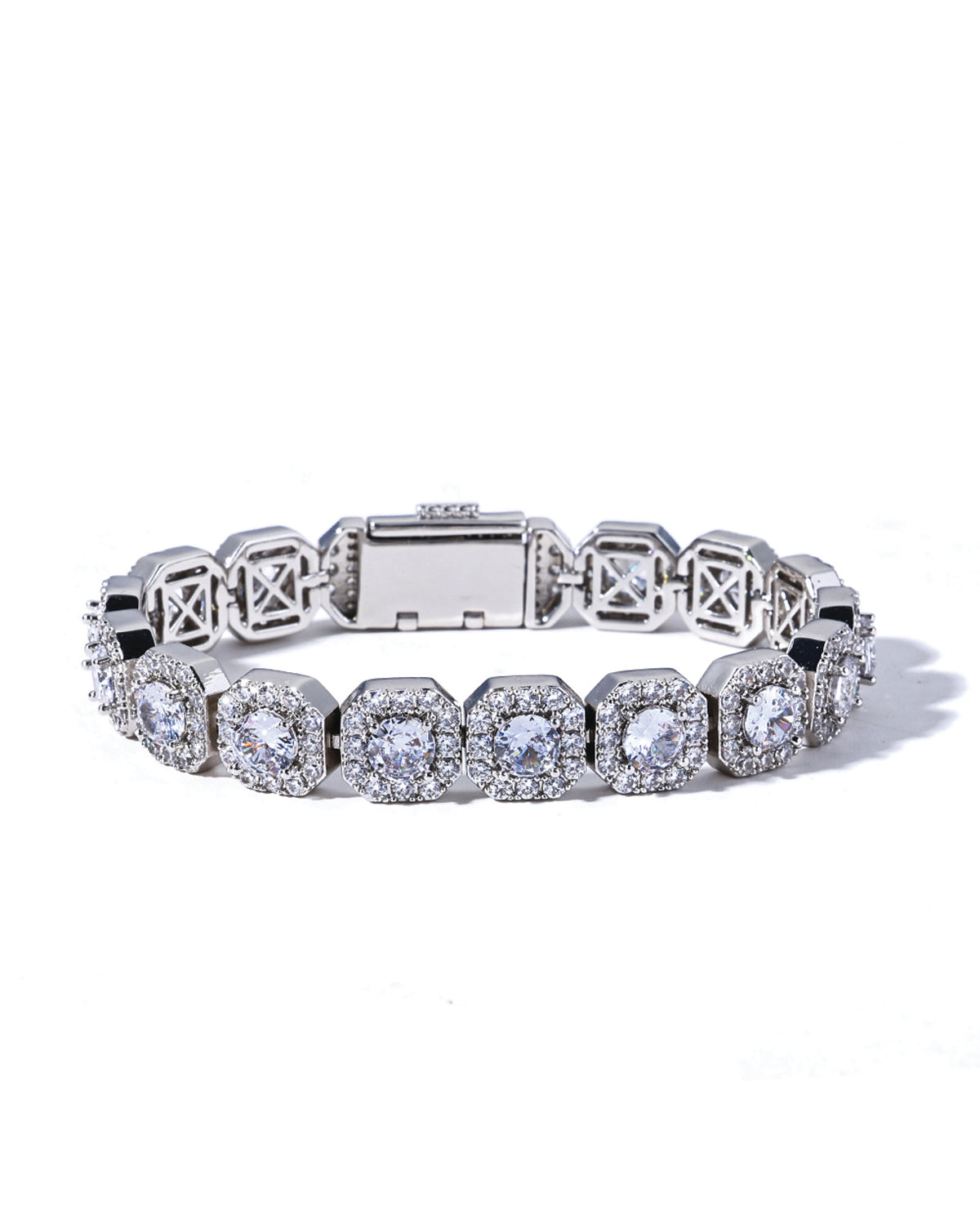 Iced Cushion Halo Bracelet