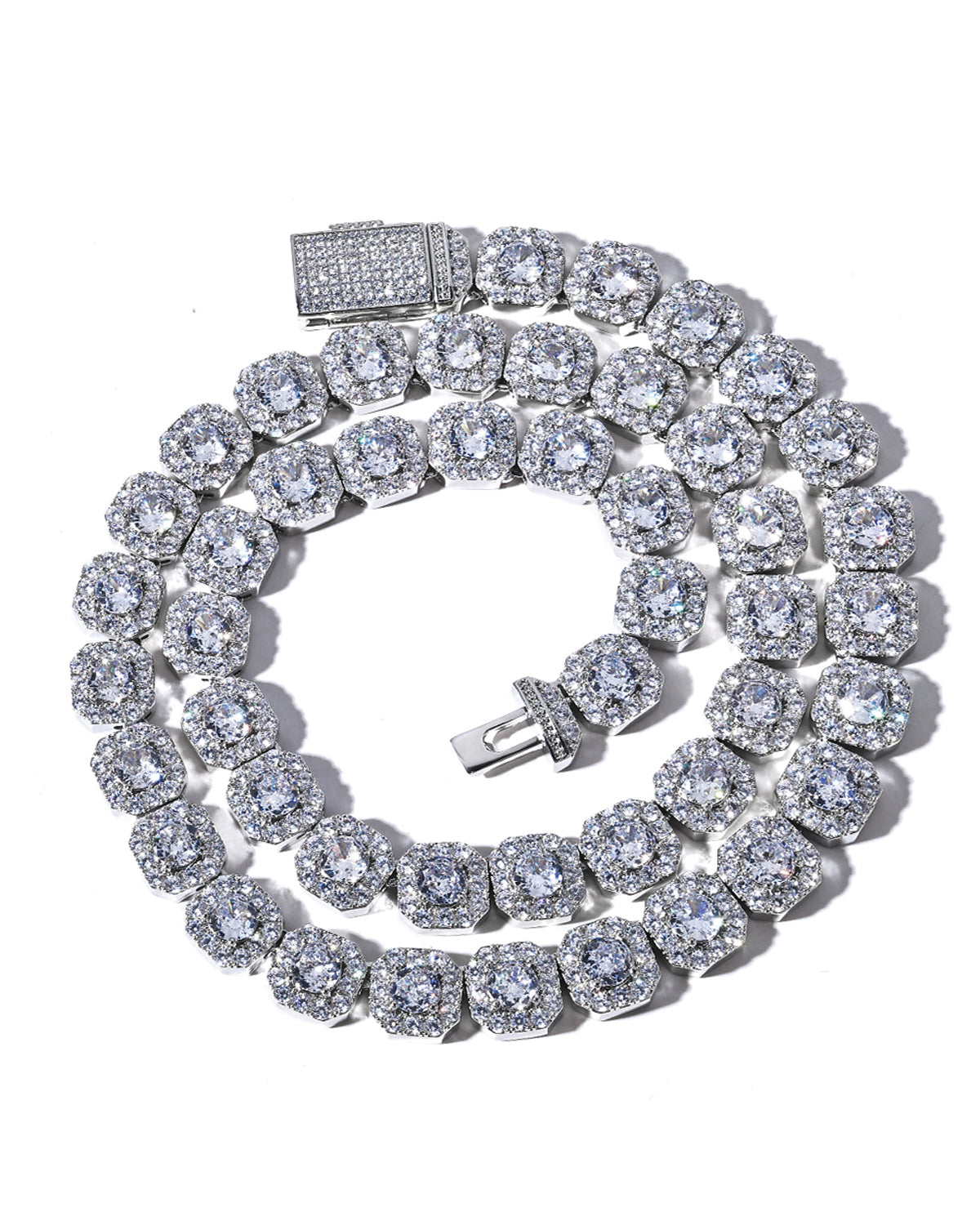 Octagon Halo Iced Link Chain