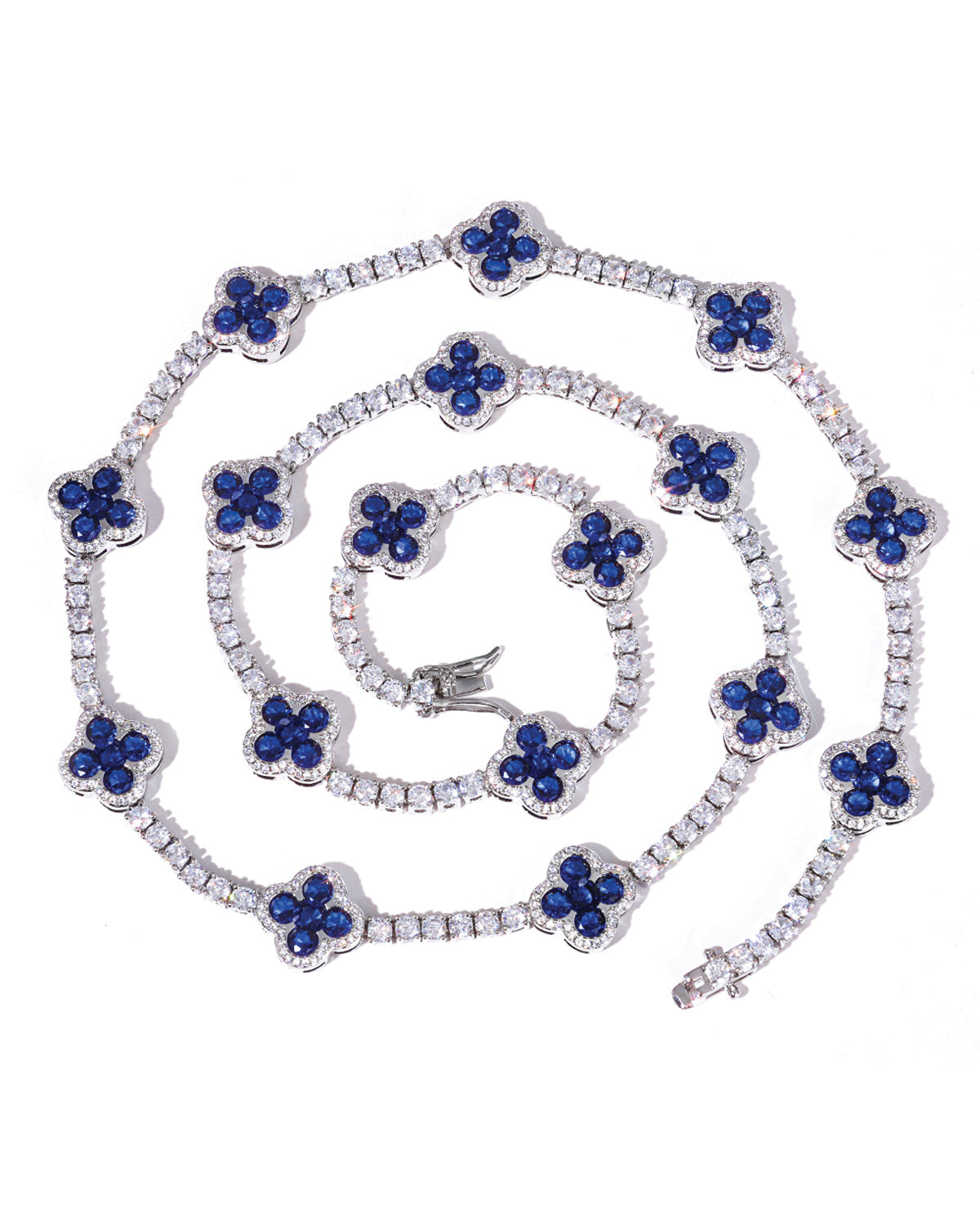 Azure Clover Tennis Necklace