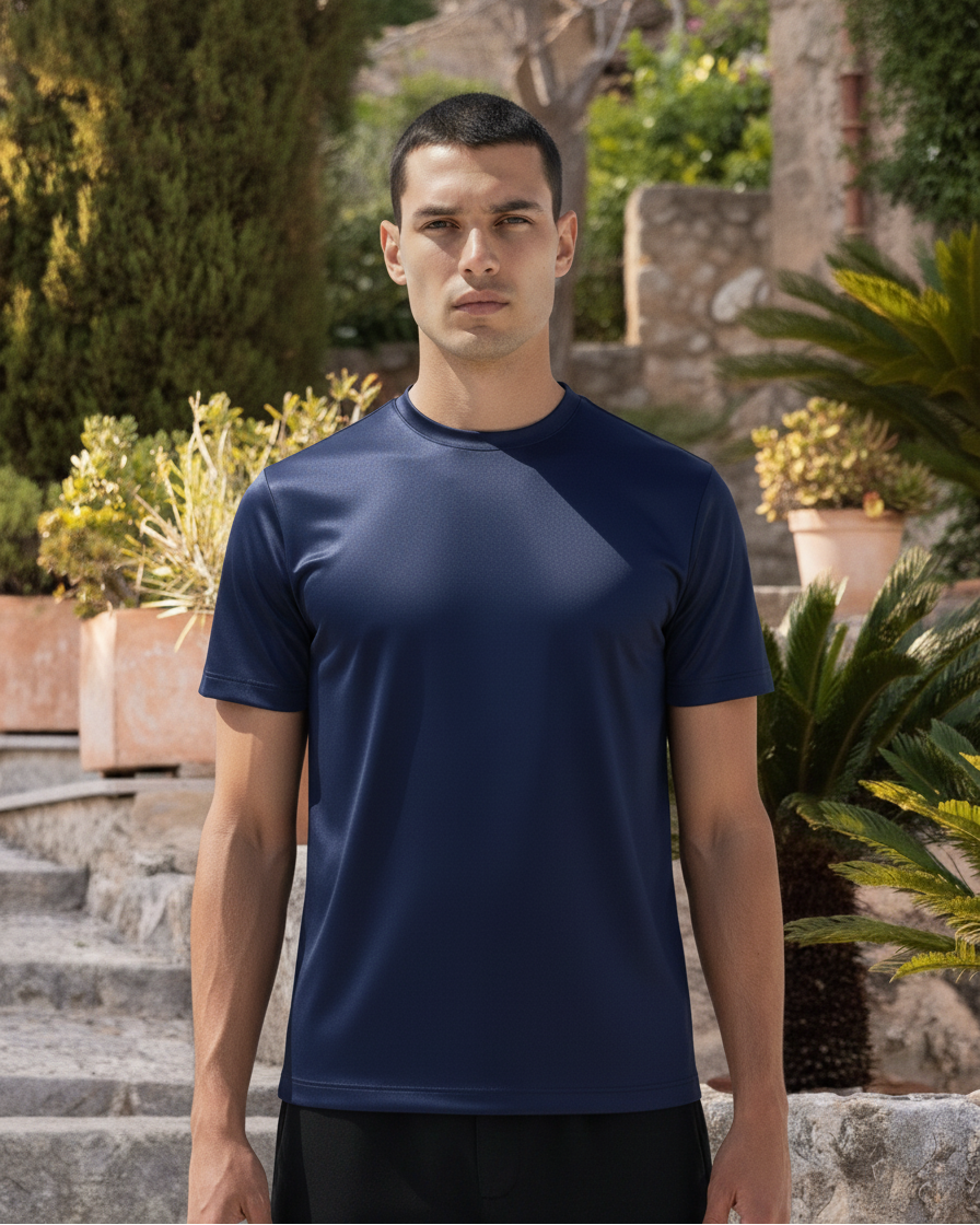 Shiny Crew-neck T‑Shirt