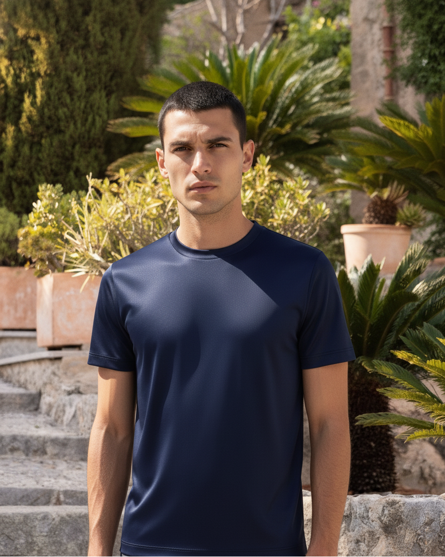 Shiny Crew-neck T‑Shirt