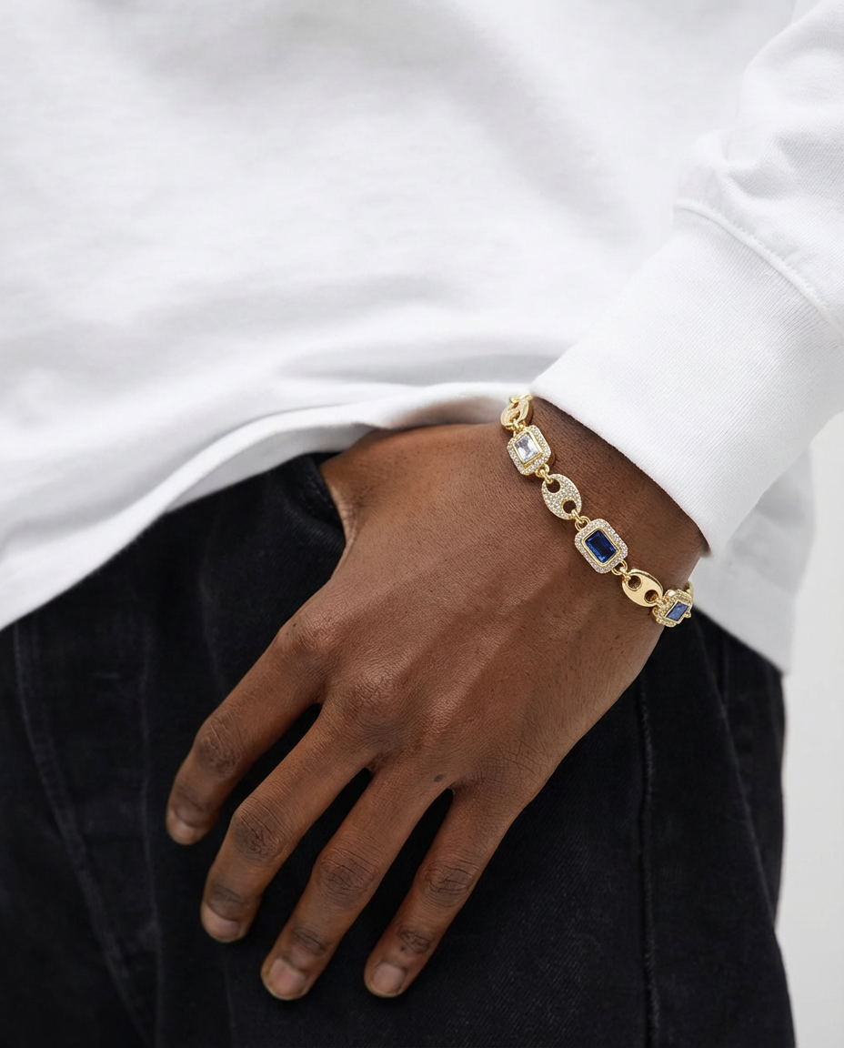 Azure Link Pavé Bracelet