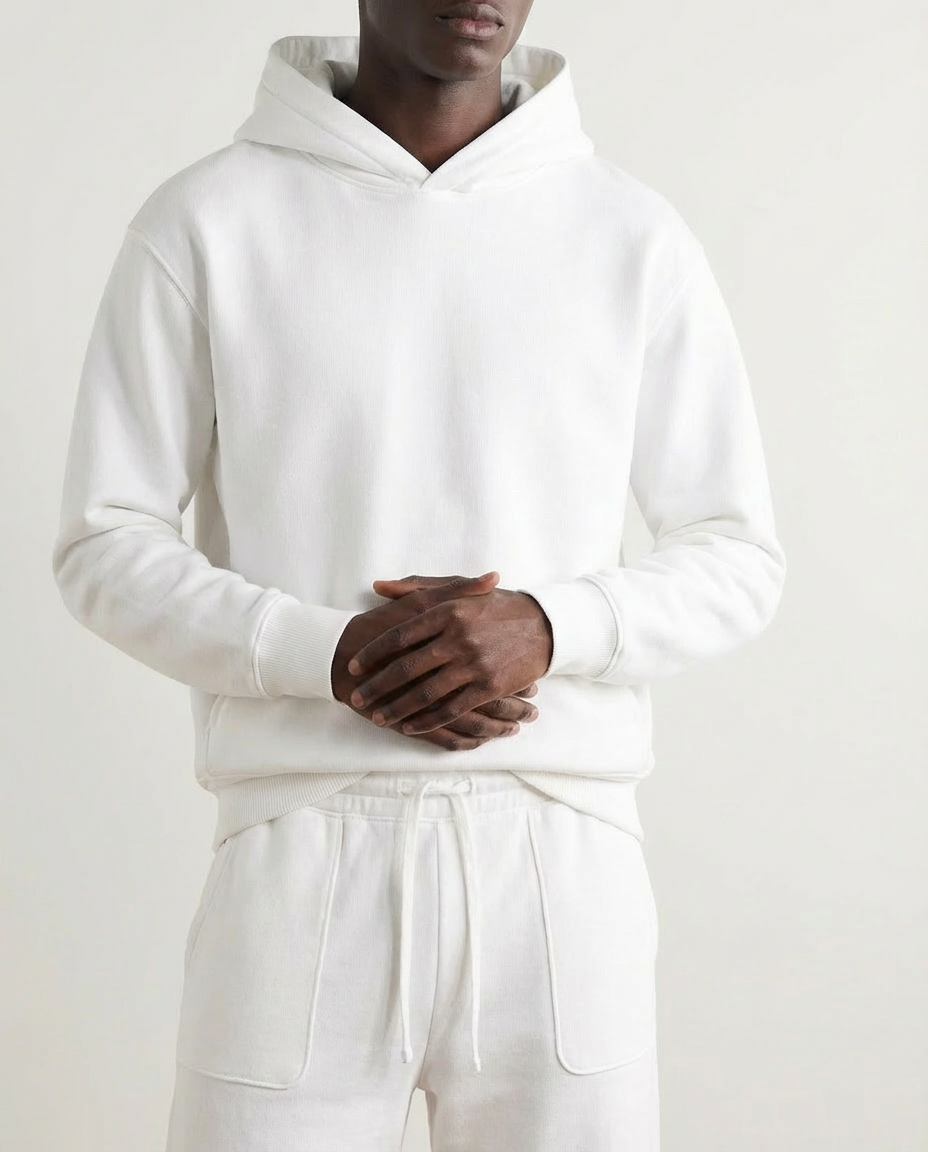 2-piece Loose Fit Hoodie and Joggers Set - White
