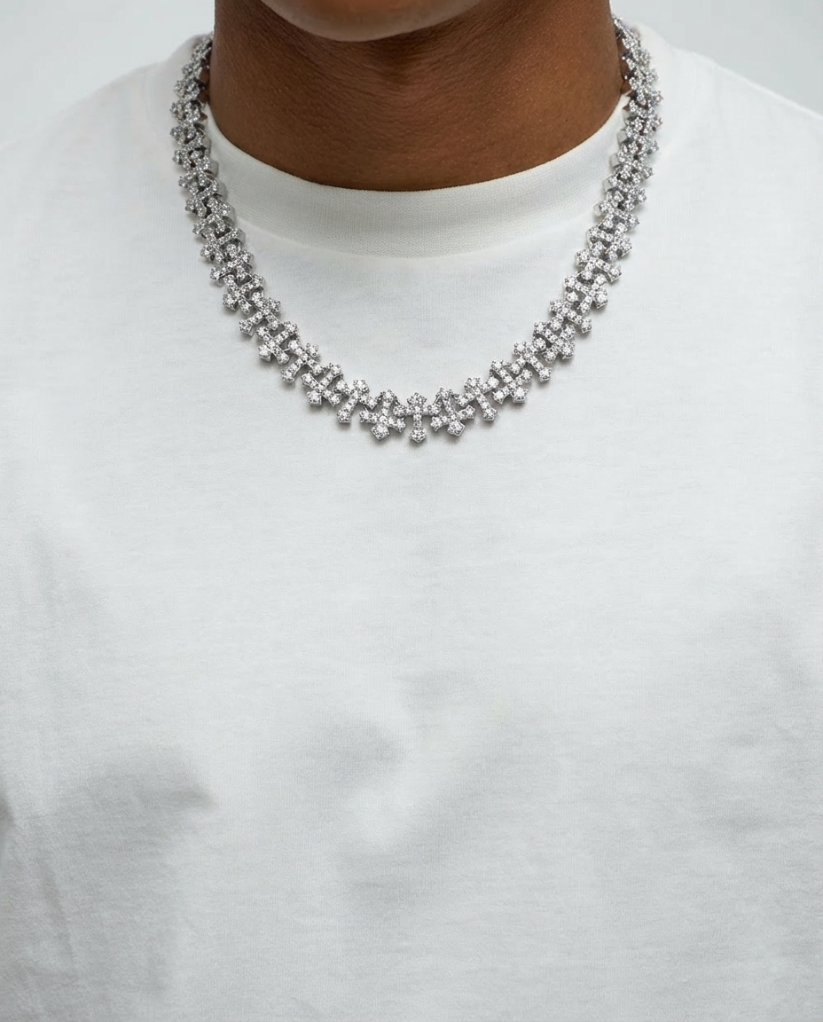 Celestial Cross-Link Diamond Necklace